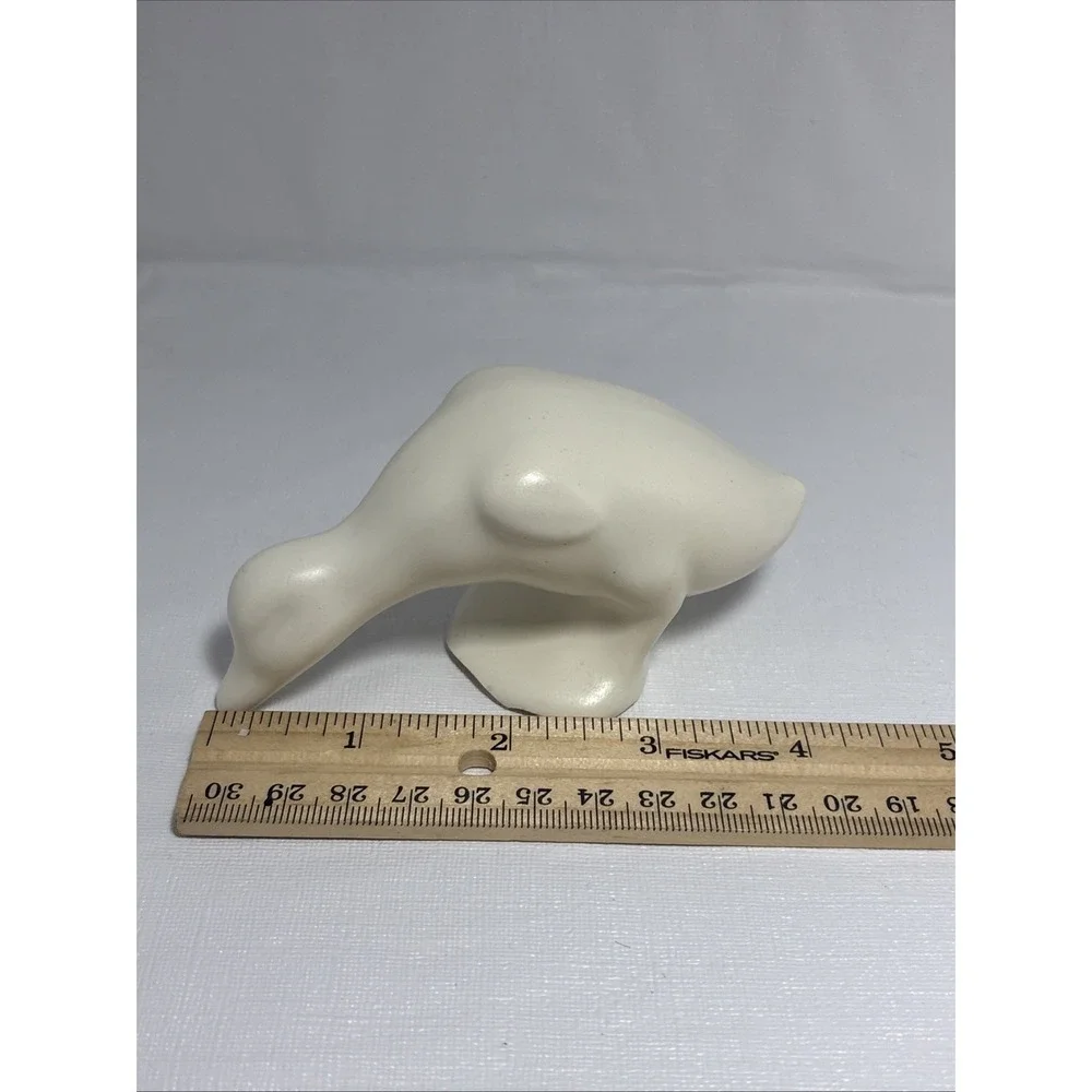 Vintage Bauer Pottery Swan Planter With Baby Swan Figures